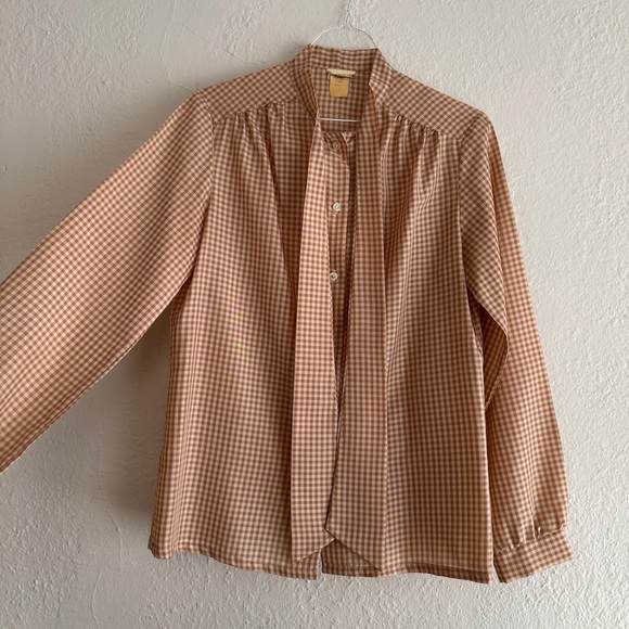 Vintage gingham secretary blouse - Picture 4 of 5